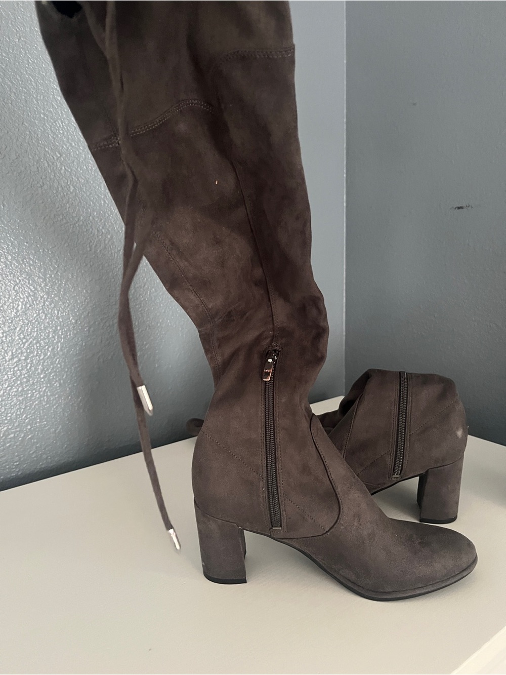 Marc Fisher Over-the-Knee Suede Boots in Dark Brown